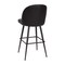 Merrick Lane Teague Set of 2 Modern Armless Barstools with Contoured Backs, Steel Frames, and Integrated Footrests
